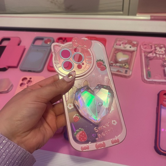 iPhone 13 Pro iPhone case lot- pop sockets, wallet cases, Hello kitty, pink - Picture 8 of 13